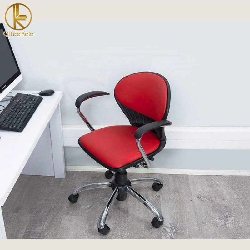 صندلی اداری کارمندی مدل صدفی دسته دار برند آفیس کالا